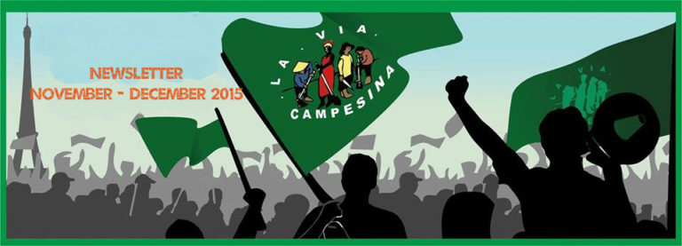 La Via Campesina e-newsletter, December 2015 edition